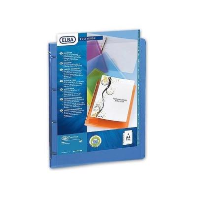 EXACOMPTA Classeur 4 anneaux 15mm polypropyl&egrave;ne chromaline 5/10e Krea Cover - A4 Bleu transparent