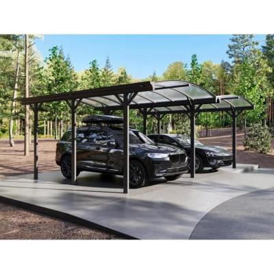 VENTE UNIQUE Extension pour carport pergola autoportant en aluminium - 1 voiture - L505 x H239 cm - 15,15 m&sup2; - Gris anthracite - BARESA 