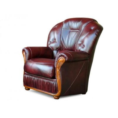 VENTE UNIQUE Vente-unique - Fauteuil 100% Cuir de Buffle Daphne - Bordeaux