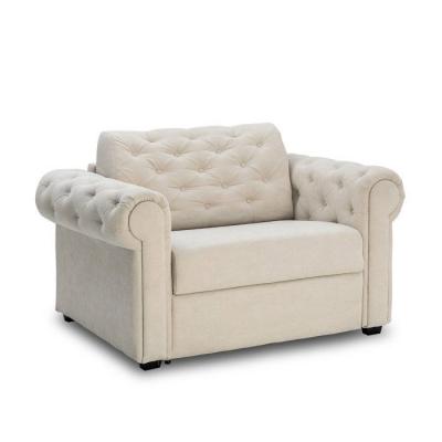ITALIAN SPIRIT Fauteuil CHESTERFIELD Express convertible EXPRESS 70cm matelas 16cm microfibre &eacute;cru