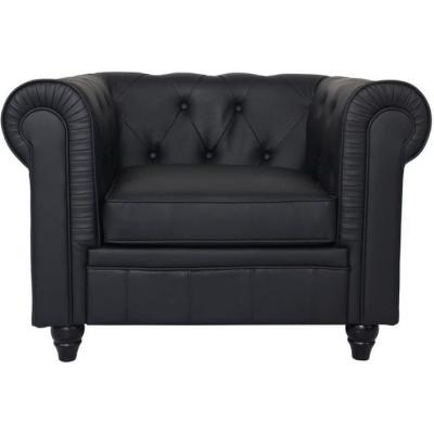 MENZZO  Grand fauteuil Chesterfield Noir
