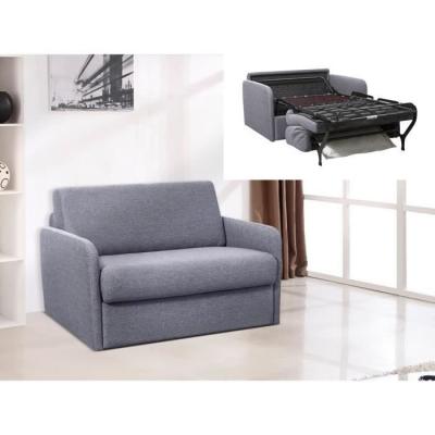 VENTE UNIQUE Fauteuil convertible express en tissu NADOA - Couchage 100 cm - Gris clair