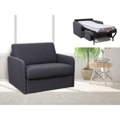 VENTE UNIQUE Fauteuil convertible express en tissu NADOA - Couchage 70 cm - Anthracite