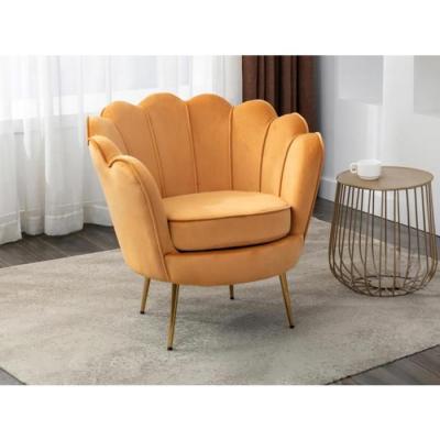 VENTE UNIQUE Vente-unique Fauteuil Coquillage en Velours Jaune Moutarde Dandelion