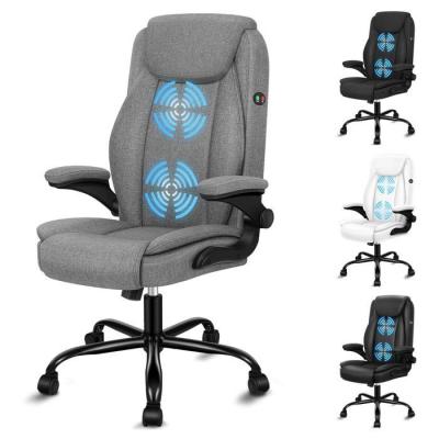 ALFORDSON  Massage Bureau Chaise Ergonomique Direction Ordinateur Gaming Tissu Gris