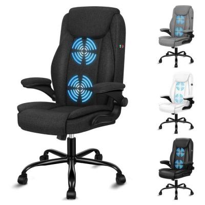 ALFORDSON Massage Bureau Chaise Ergonomique Direction Ordinateur Gaming Tissu Noir