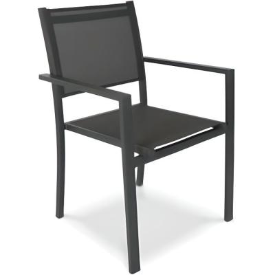 OVIALA Fauteuil de jardin - 57 x 55 x 90 cm - Aluminium -  - Gris