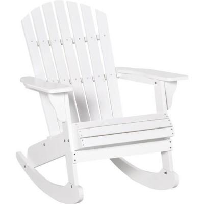 OUTSUNNY Fauteuil de jardin Adirondack &agrave; bascule bois sapin blanc