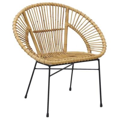 AUBRY GASPARD  - Fauteuil en rotin naturel et m&eacute;tal