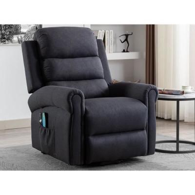 VENTE UNIQUE Fauteuil massant en tissu avec releveur &eacute;lectrique - Gris anthracite - LOVARI