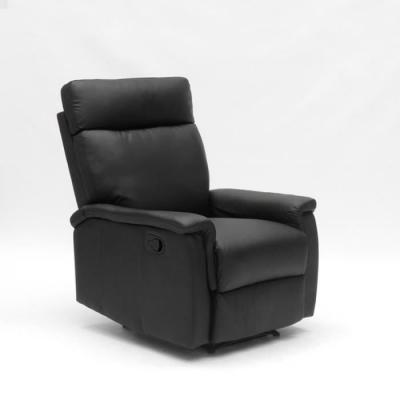 LE ROI DU RELAX Fauteuil relax inclinable avec repose-pieds en similcuir design Aurora, Couleur: Noir