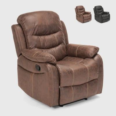 LE ROI DU RELAX Fauteuil relax inclinable manuel avec repose-pieds similicuir panama 