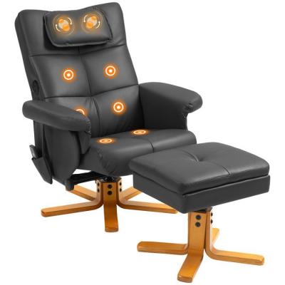 HOMCOM Fauteuil massant dossier inclinable synth&eacute;tique noir