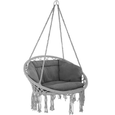 Fauteuil suspendu ELISA hamac meuble jardin diam&egrave;tre 80 cm gris 2208165