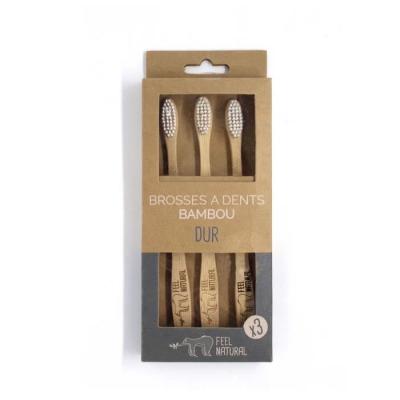 FEEL NATURAL  - Lot de 3 Brosses &agrave; dents en bambou Brosses &agrave; dents &eacute;lectriques 1 pieces unisex