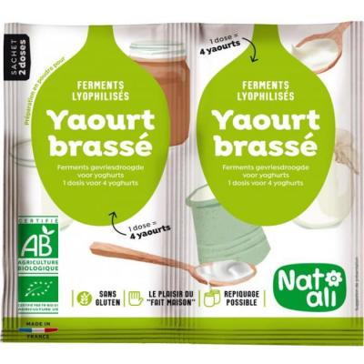 NAT ALI Pr&eacute;paration en poudre pour yaourt brass&eacute; Nat-ali