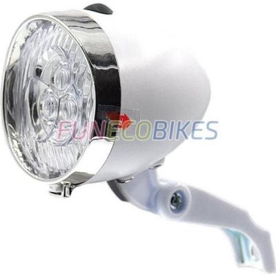 BIKE ORIGINAL Feu de v&eacute;lo avant blanc nacr&eacute; 3 LEDS -  - Pour voir - Piles incluses 