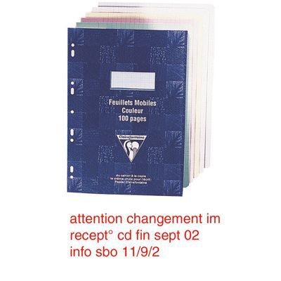 CLAIREFONTAINE  - Feuillets mobiles Vert - 21 x 29,7 cm - 100 pages