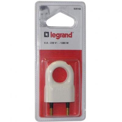LEGRAND Fiche plastique 2p- 6 a male blanc &agrave; anneau 