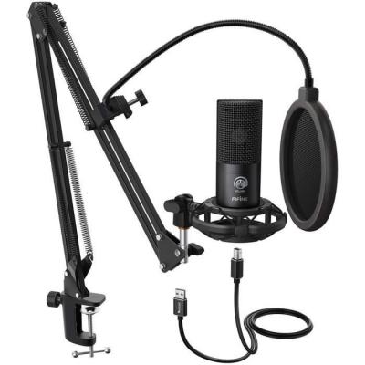 FIFINE Microphone USB -  - T669 - Condensateur - Noir - Support r&eacute;glable 