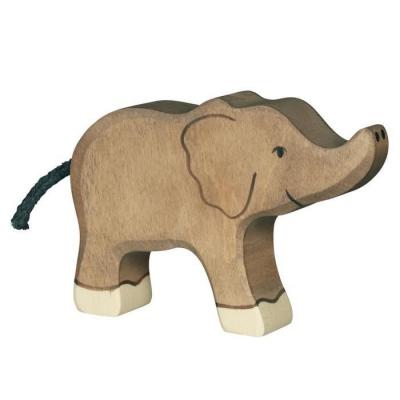 HOLZTIGER Figurine en bois  : Animaux de la Jungle : El&eacute;phant petit