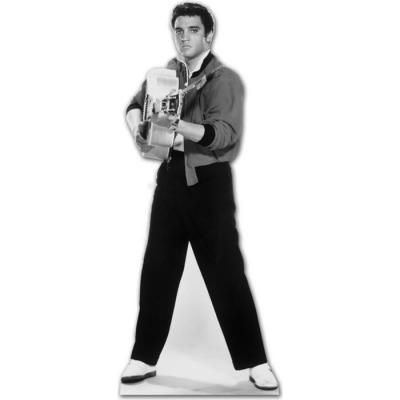 RUE DE LA FETE Figurine en carton elvis prise de vue avec guitare 180 cm