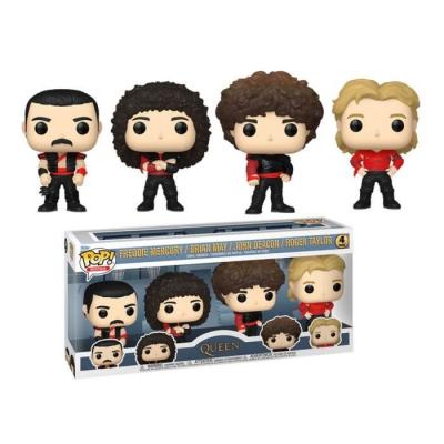 FUNKO Figurines - QUEEN - Radio Gaga - Pack de 4 - Vinyle - 9 cm - Mixte