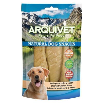 ARQUIVET Snack Naturel pour Chiens de Poitrine de Poulet &agrave; la Vapeur 110 GR