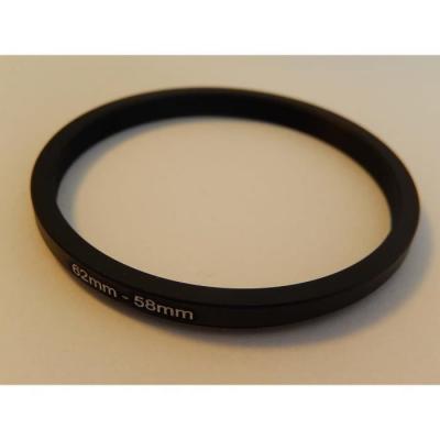  vhbw Bague d'adaptation de filtre Step-Down de 62 mm vers 58 mm pour objectif d'appareil photo - R&eacute;ducteur, m&eacute;tal, noir