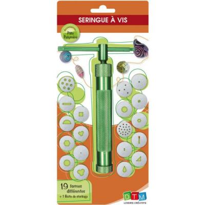 GRAINE CREATIVE Seringue de modelage &agrave; vis pour p&acirc;te Fimo + 1 bo&icirc;te de stockage.