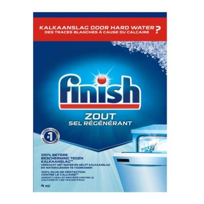 FINISH  DN4 Bo&icirc;te de sel r&eacute;g&eacute;n&eacute;rant anti-corrosion pour lave-vaisselle - 4 Kg 
