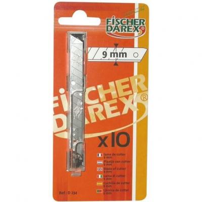 FISCHER DAREX  - Lames de cutter droites cassables x10 - Lame mm: 9