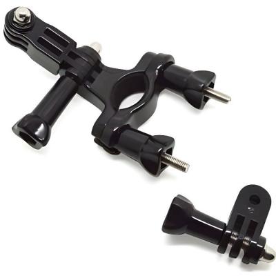 VHBW Fixation guidon (moto, v&eacute;lo) avec bras pivotant tri-directionnel  pour cam&eacute;ras sportives GoPro Hero 1, 2, 3, 3+ 