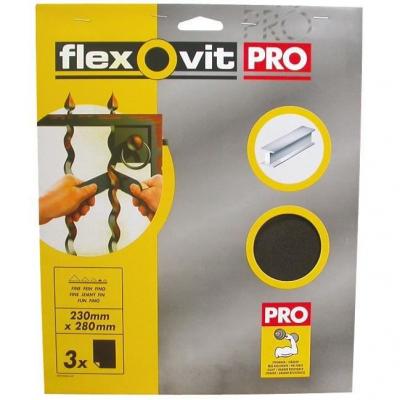 FLEXOVIT Papier de verre -  - Lot de 3-63642526306&nbsp;- Saint Gobain