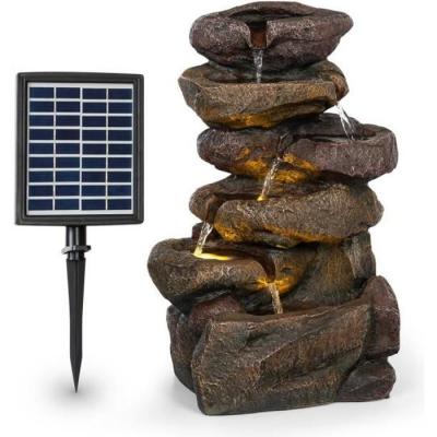 BLUMFELDT  - Savona Fontaine solaire 2,8 w polyr&eacute;sine batterie 5h led aspect pierre