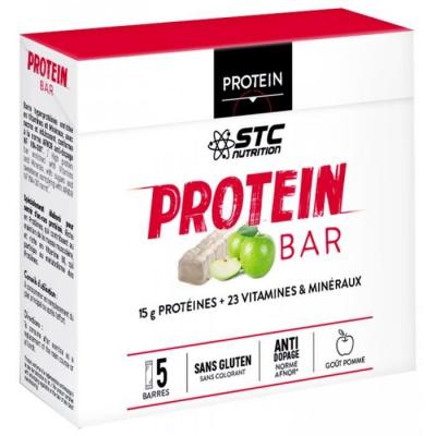 STC NUTRITION Barre proteinee  protein bar 5 barres de 45 g pomme