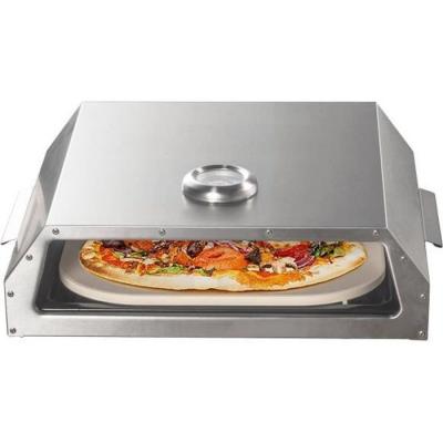 BIGHORN Four &agrave; pizza  - Plaque c&eacute;ramique pour barbecue de gaz charbon ou bois - Taille 338x278x12mm