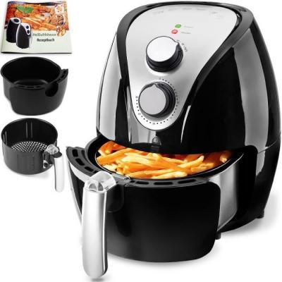DEUBA Friteuse sans huile 9en1 noire 1500W 3,2L recettes incluses