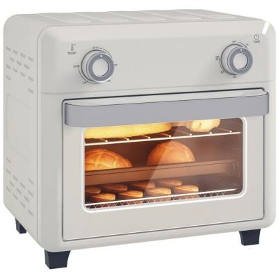 HOMCOM Friteuse &agrave; air mini four 1 000w 10l 80&deg;c-230&deg;c timer 5 accessoires inclus cr&egrave;me