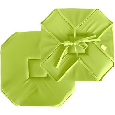 PARIS PRIX Galette &agrave; rabats polyester chaby 40 x 40 cm coloris vert anis