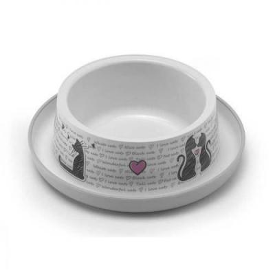 MP BERGAMO Mp 350ml Trendy Dinner Cats In Love N&ordm;1 Dog Feeder Blanc