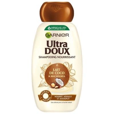 GARNIER Shampoing Assouplissant lait de coco, Ultra Doux (250 ml) 