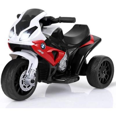 GOPLUS  Moto Electrique Enfants BMW 6V Voiture Electrique Enfants Motos avec 3 RouesEffets Musicaux et LumineuxRouge 