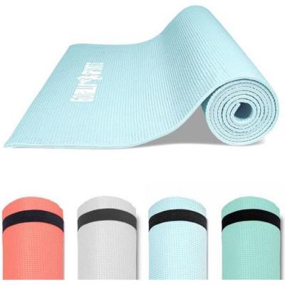 GORILLA SPORTS  &reg; Tapis de yoga, Pilates et fitness PVC Bleu clair avec sangle - 180 x 60 x 0,5 cm