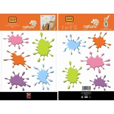 PLAGE GOUACHE Stickers muraux enfant 2 planches 18.5x15cm