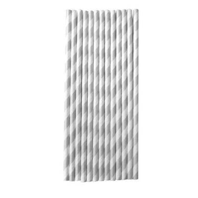 GRAINE CR &eacute;ative - 25 pailles en papier 20 cm - argent&eacute;