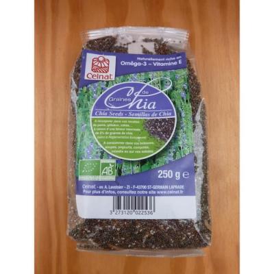 CELNAT Graines de chia compl&egrave;tes BIO,  (250 g)