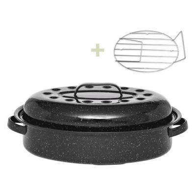 WARMCOOK Cocotte ovale en acier carbon 38x26cm + grille  - 0508+2006