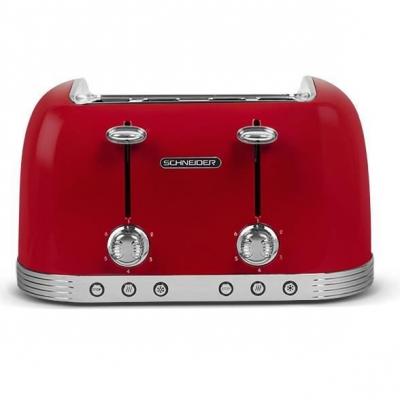 SCHNEIDER Grille-pain 4 fentes 1630 W SCT04R rouge 