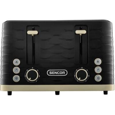 SENCOR Grille-pain -  - Sts 7551bk - 1600 W - 4 Fentes - Noir / Or  